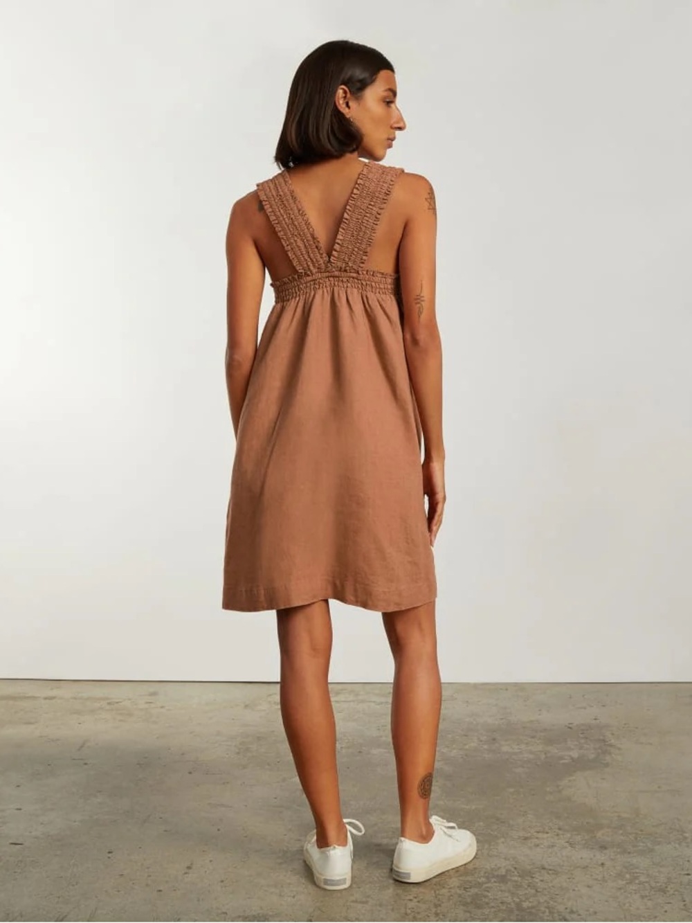 Everlane Linen Smocked Dress Size XS